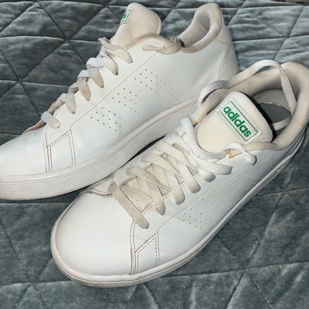 Adidas Advantage Women’s Sneakers White Green Size 8 Classic Casual Shoes